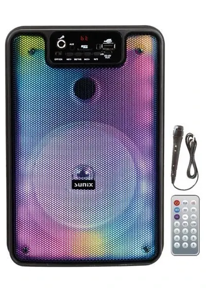 BTS-70 Bluetooth Speaker Kablosuz Hoparlör Kumandalı Mikrofonlu LED Işıklı