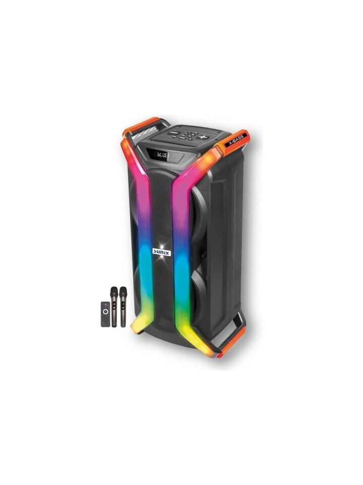 Sunix 40W 5500 Mah X-Bass Çift Mikrofon ve Kumandalı LED Işıklı Bluetooth Hoparlör BTS-210