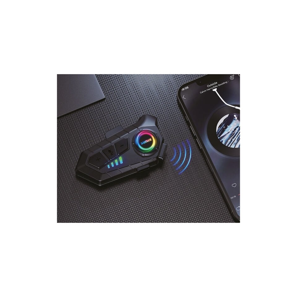 Sunix 1000 Mah Ipx6 Su Geçirmez V5.3 Intercom Motosiklet Kask Kulaklığı NTR-101