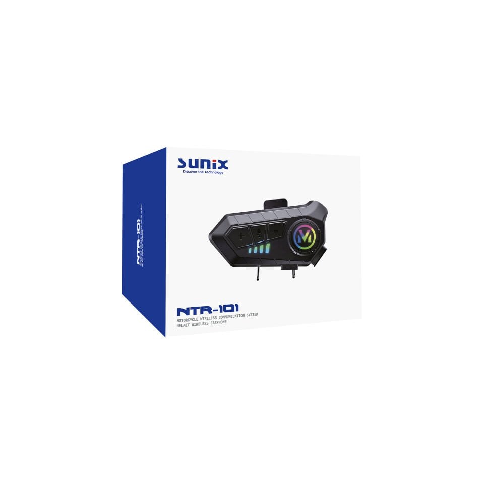 Sunix 1000 Mah Ipx6 Su Geçirmez V5.3 Intercom Motosiklet Kask Kulaklığı NTR-101