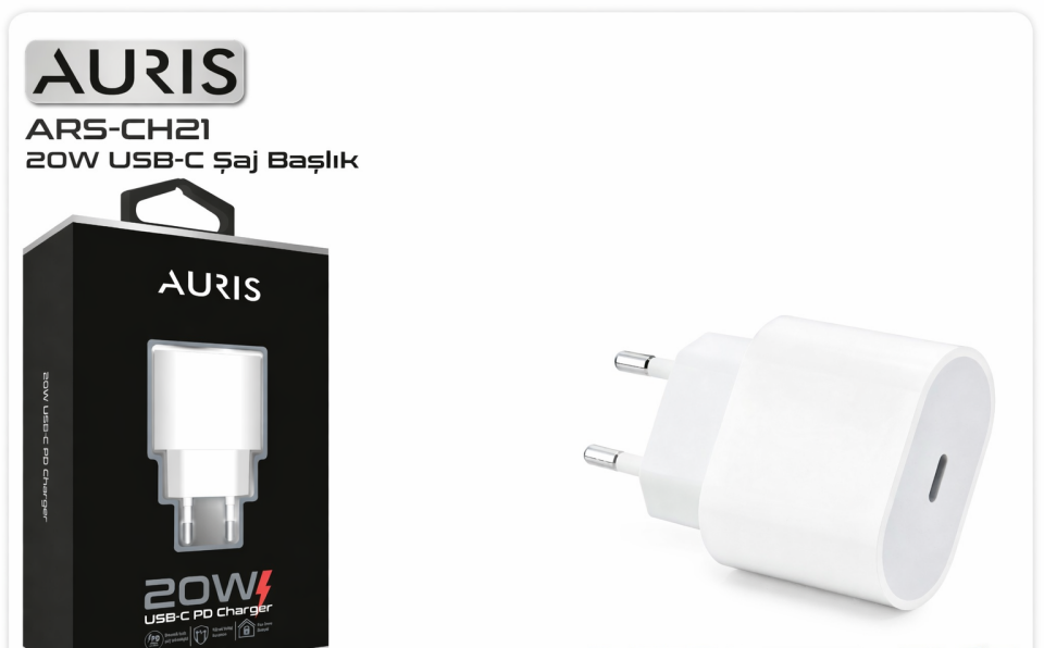 AURIS CH21 20W USB-C PD Hızlı Şarj Başlığı
