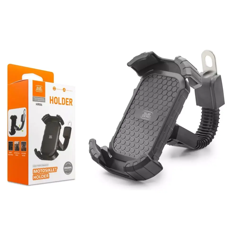 Subzero HR86 Motorsiklet Premium Telefon Tutucu | 360° Ayarlanabilir – APSESUAR Güvencesi